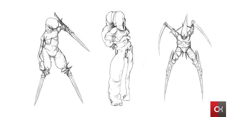 Continuing the Disease and Tumour theme, these sketches form some of the early rounds of concepts. We moved away from some of the traditional staples of horror seen here, and focused more on an interpretation of the narrative thread.