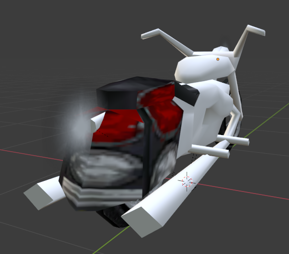 Rear quarters view of the model.