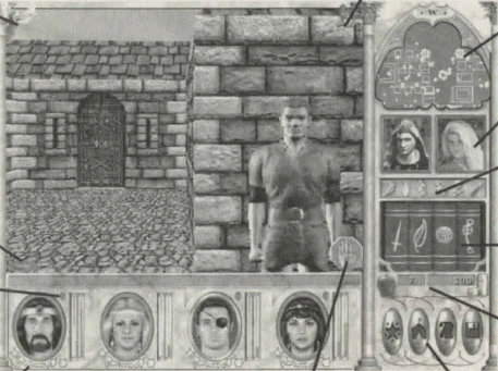 Screenshot from manual presenting old turn based combat hand known from the game files.