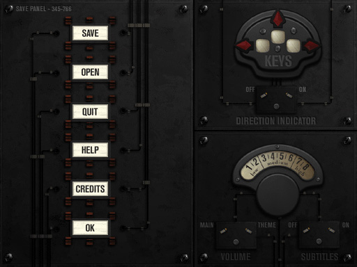 The menu screen. Note the main theme dial - it's later changed to just "THEME". The menu screen. Note the main theme dial - it's later changed to just "THEME".