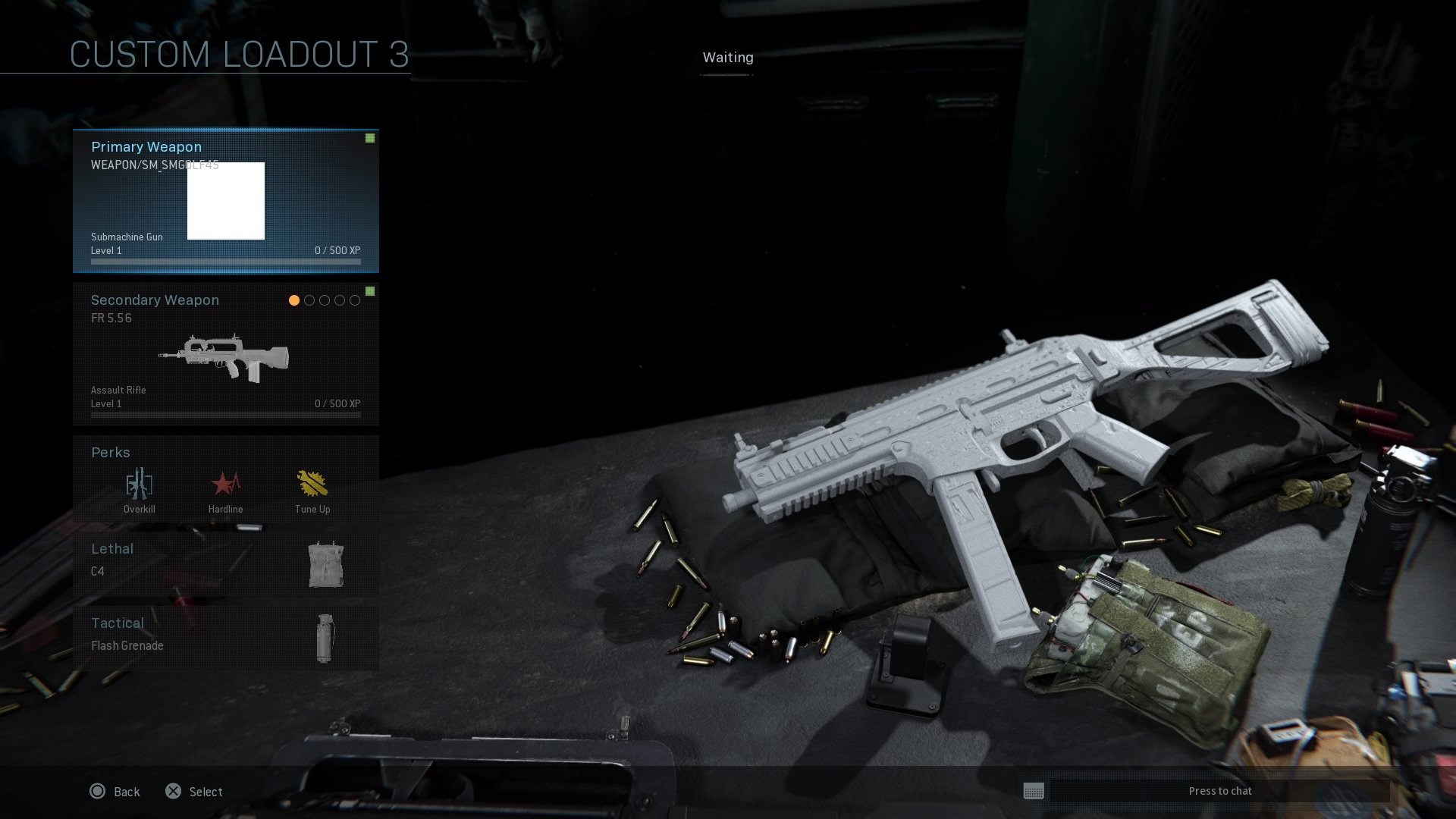Image of the Striker 45 in the Edit Loadout menu.
