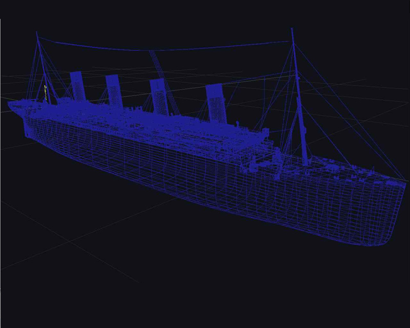 Wireframe of the ship. Wireframe of the ship.