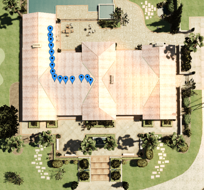 The positions rendered in-game. (Each blue marker is a position.) The positions rendered in-game. (Each blue marker is a position.)