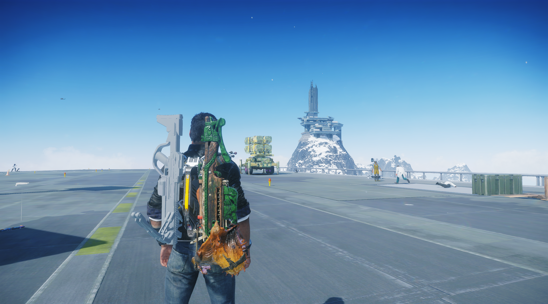 The weapon on Rico's back and comparison to the Demon Crossbow.