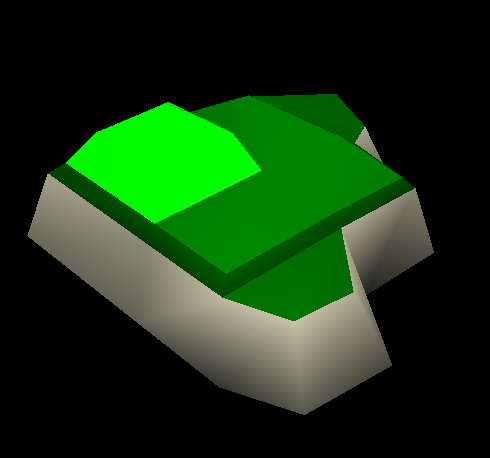 A grassy rock structure with purple stone used in Act 1 a few times.