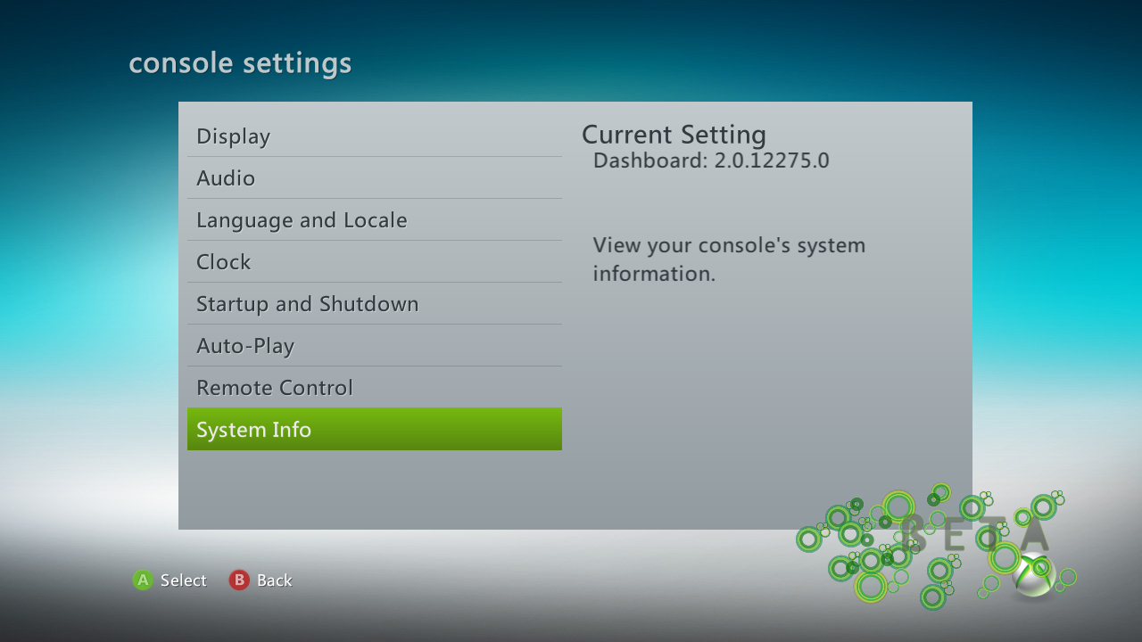 System Info button System Info button