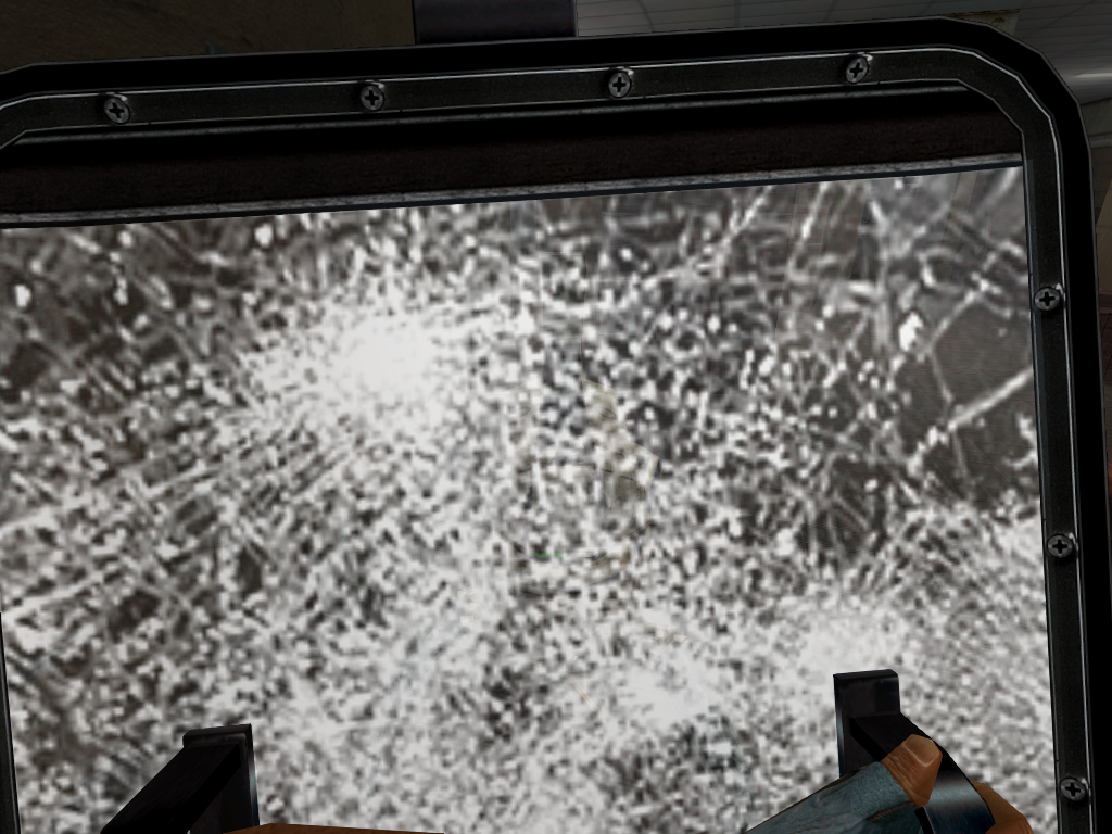 Riot shield with a charge between 10 and 0.