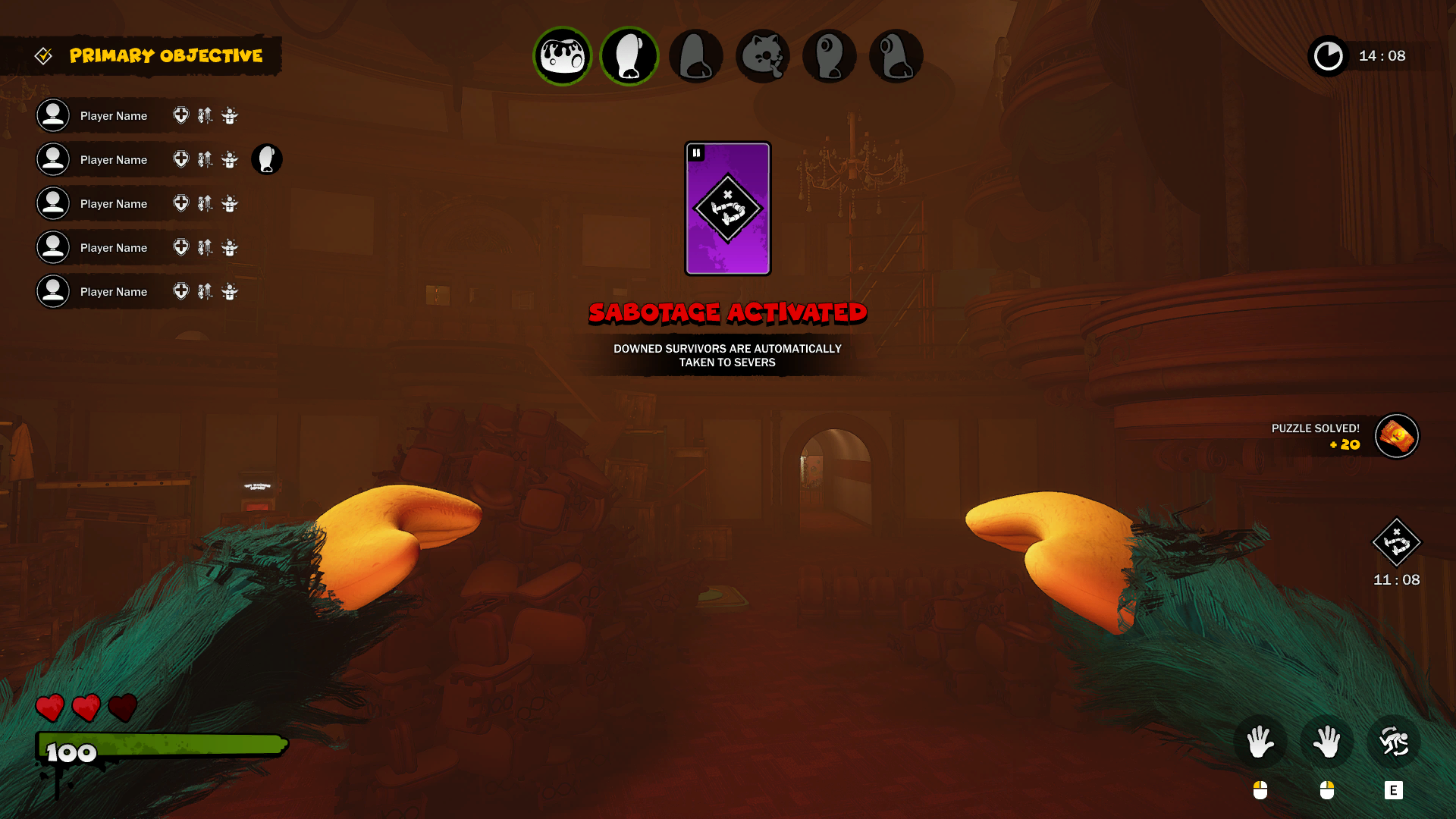 Mockup for the Sabotage Message, in the new HUD from above