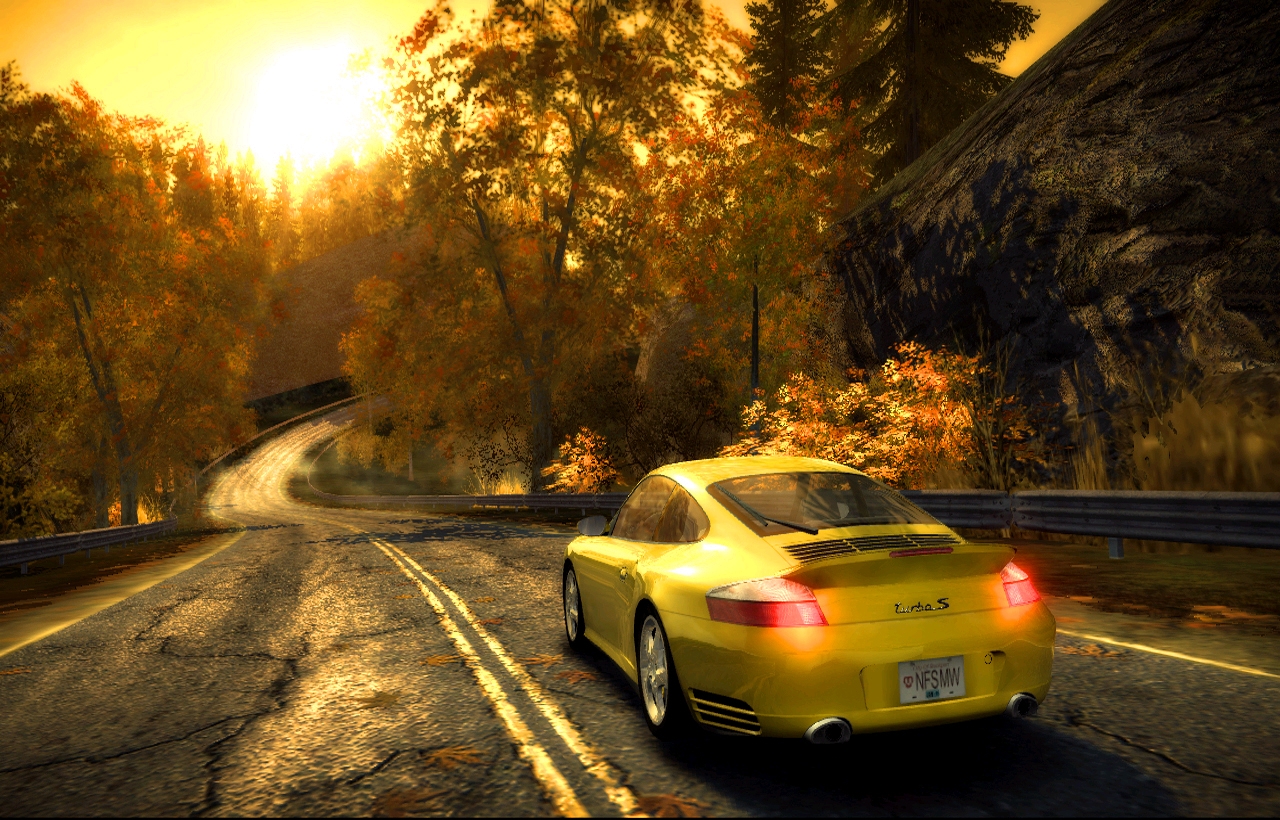 An early Clubhouse Road near Highway 99. Like in Dec 2004 screenshot, most of the leaves in the background are in autumn-themed too.