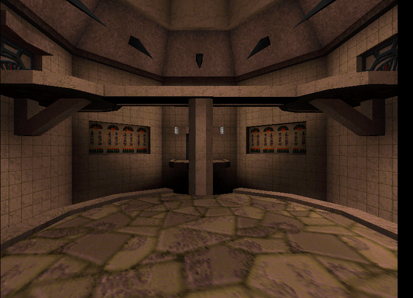 Large octagon-shaped room. Large octagon-shaped room.