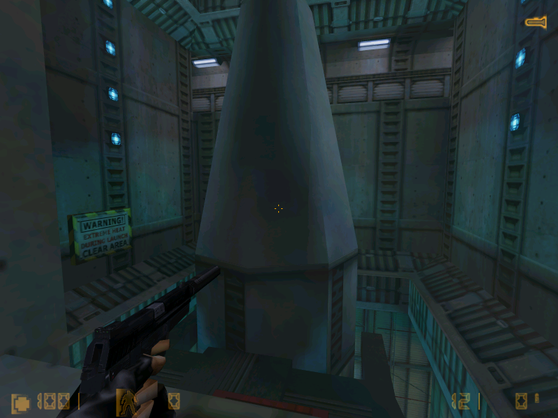 Looking at the missile.