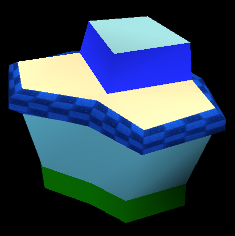 Another pillar base model, with a strange warped disformed look to its flat surface. It uses the same texture that the previous unreferenced model uses for its rim along the side of the cube part on its flat surface.