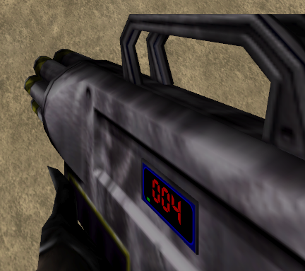 Pulse Gun ammo count when less than 10 rounds are remaining in the magazine. Pulse Gun ammo count when less than 10 rounds are remaining in the magazine.