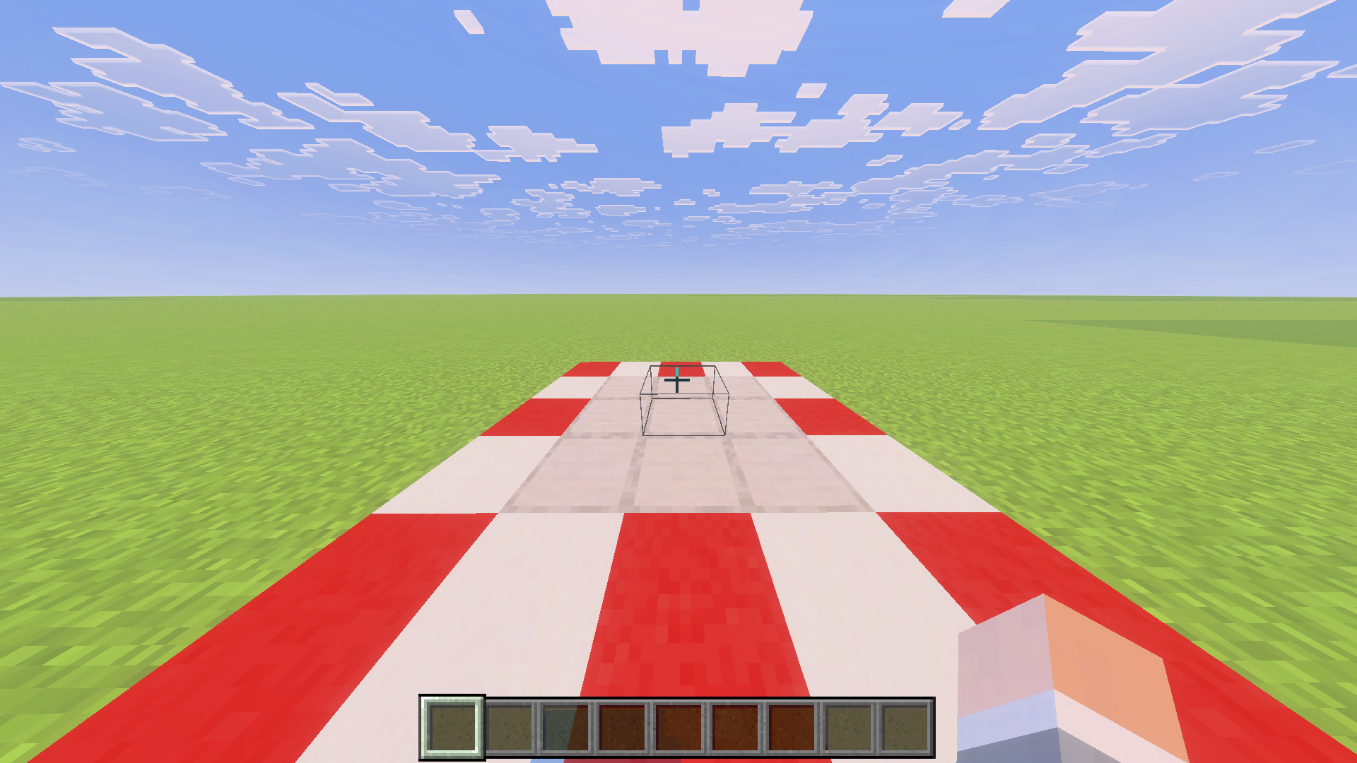 Screenshot showing the block placed down.