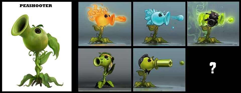 Pvzgw_conceptartpeashootervariants.jpg Pvzgw_conceptartpeashootervariants.jpg
