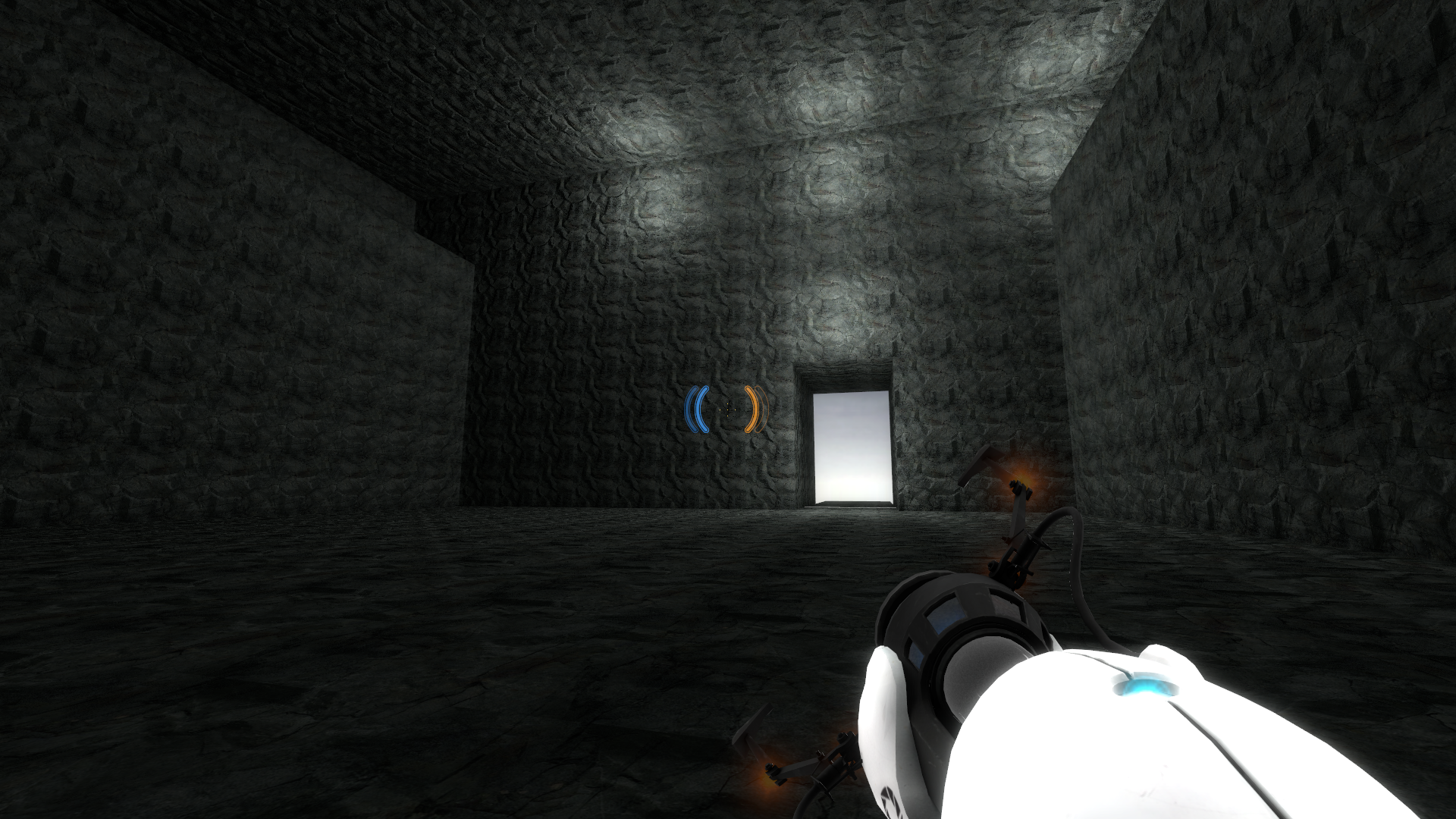 The ending cave, complete with its default skybox. The ending cave, complete with its default skybox.