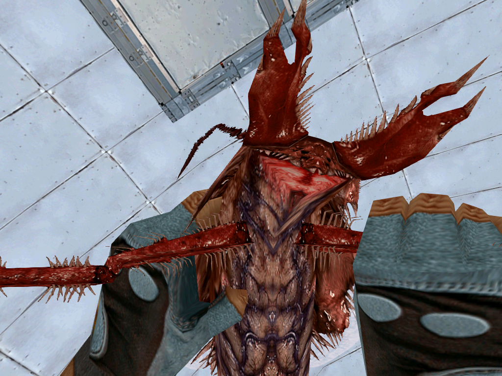 Ripping a Snatcher's arm off. Ripping a Snatcher's arm off.