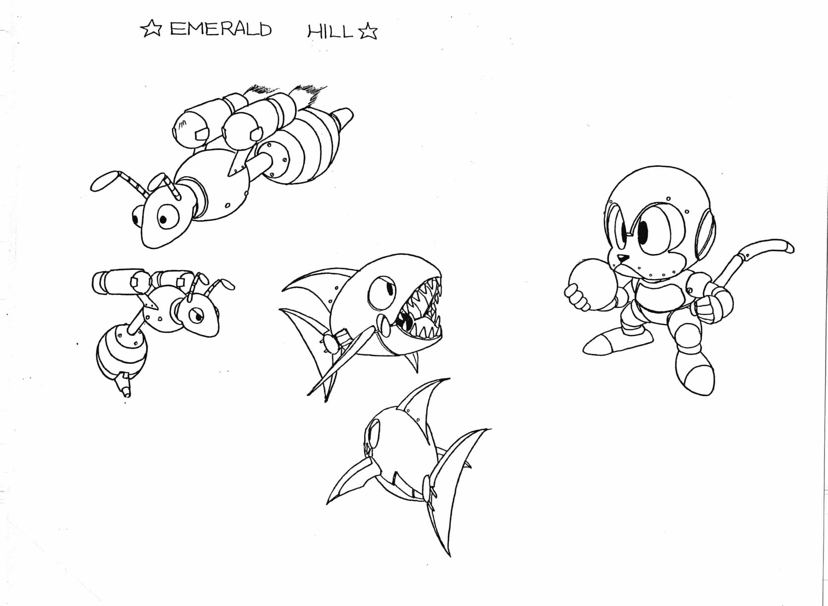 Emerald Hill Zone badniks (Buzzer/Stinger, Masher/Gabuccho, Coconuts/Aiai). Emerald Hill Zone badniks (Buzzer/Stinger, Masher/Gabuccho, Coconuts/Aiai).
