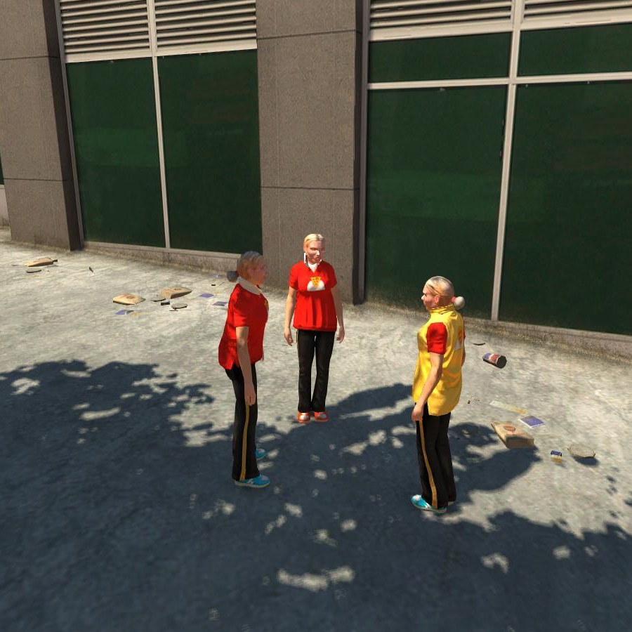 The Well Stacked Pizza Co. employees that spawned at the back of Pizza This building