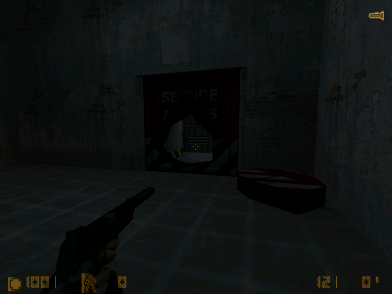 Semi-hidden room behind the boxes in the small room.