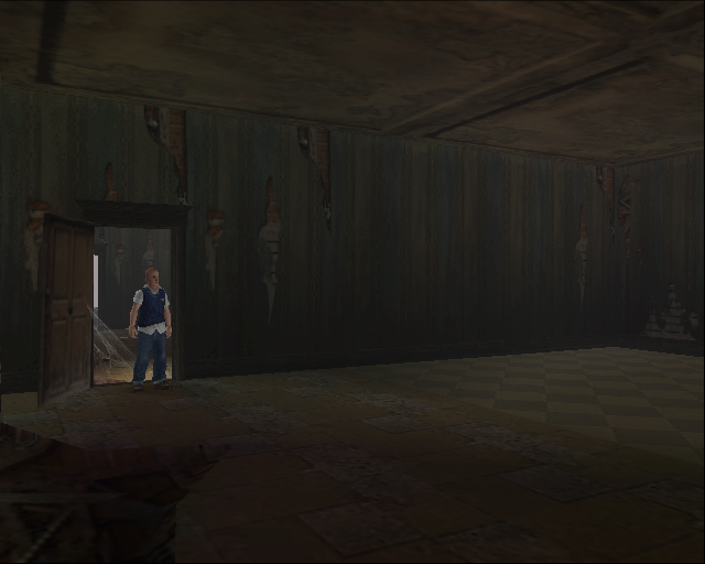 Jimmy inside the empty room.