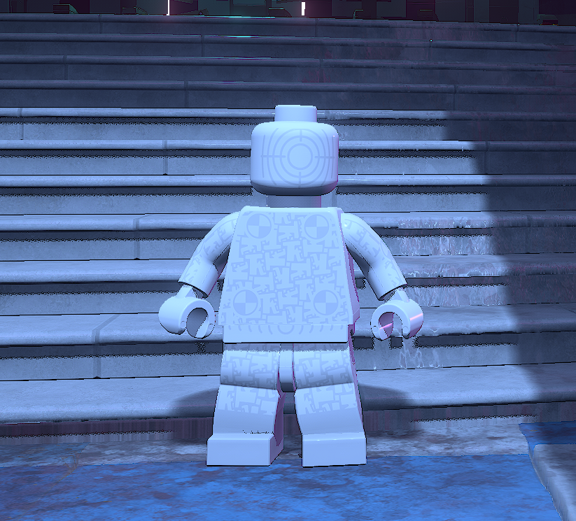 Minifigure applied in-game. Minifigure applied in-game.