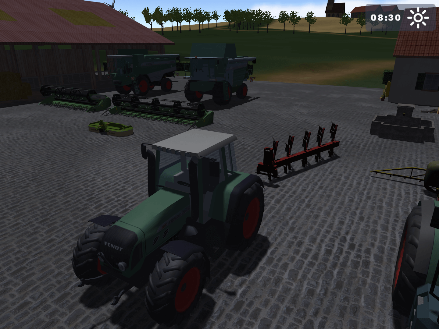After going through the first two camera views, the game will then scroll through every camera view present in the loaded vehicles. Pictured above is the tipping camera on the FENDT 716 Vario tractor, which can normally only be activated while a tractor is unloading a trailer.