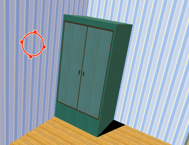 There's a dresser to the right of the door that's never seen at all.