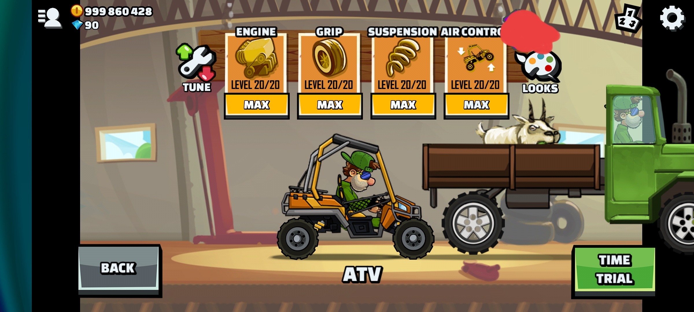 ATV in the garage by using mods.