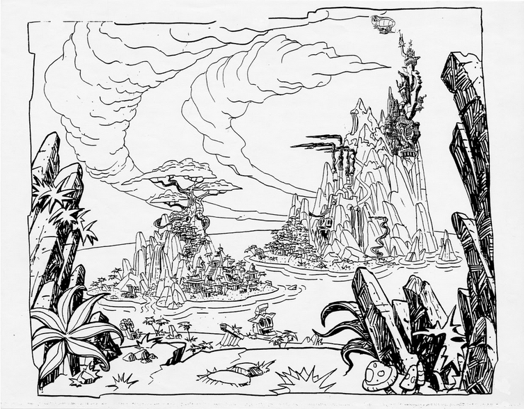 Concept art of the Wumpa Islands. Concept art of the Wumpa Islands.