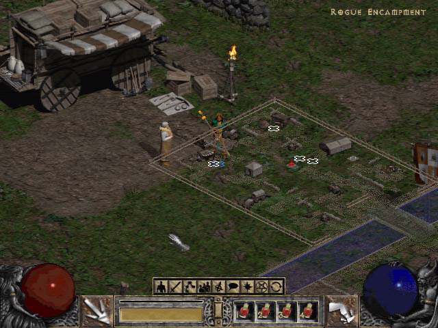 Kick skill, different potion graphics, unknown button in interface.