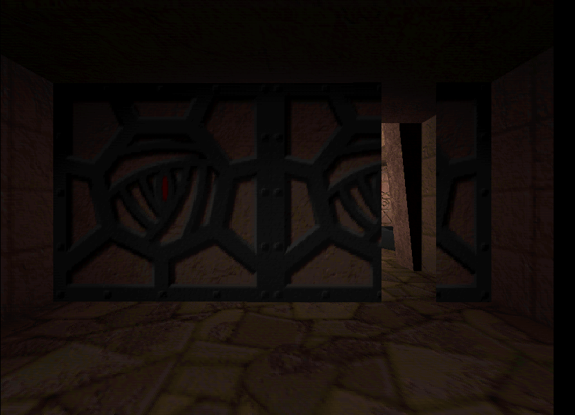 Closer look at the bugged door. Closer look at the bugged door.
