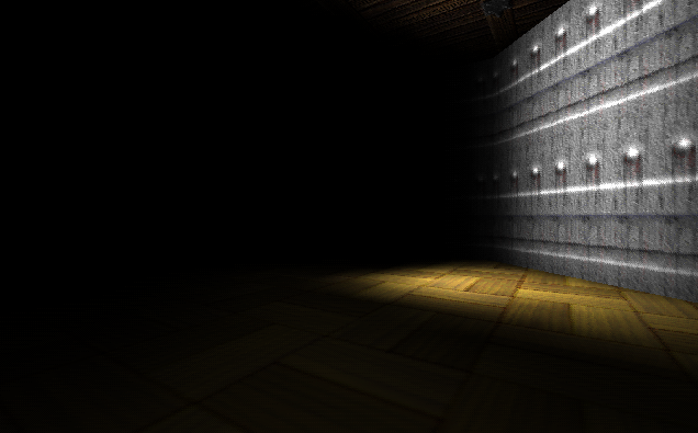 Room with a moving spotlight. Room with a moving spotlight.