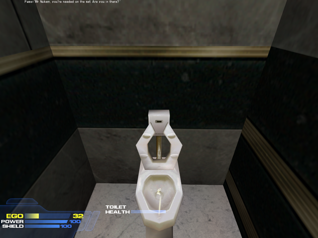 Pissing in a toilet for an Ego reward.