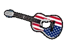 An American, damaged acoustic guitar icon.