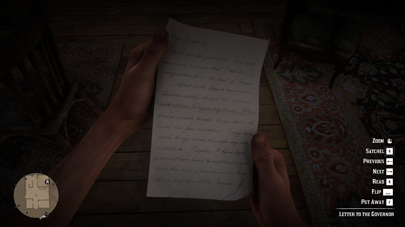 RDR2-LetterToTheGovernorDocumentInGame.png RDR2-LetterToTheGovernorDocumentInGame.png