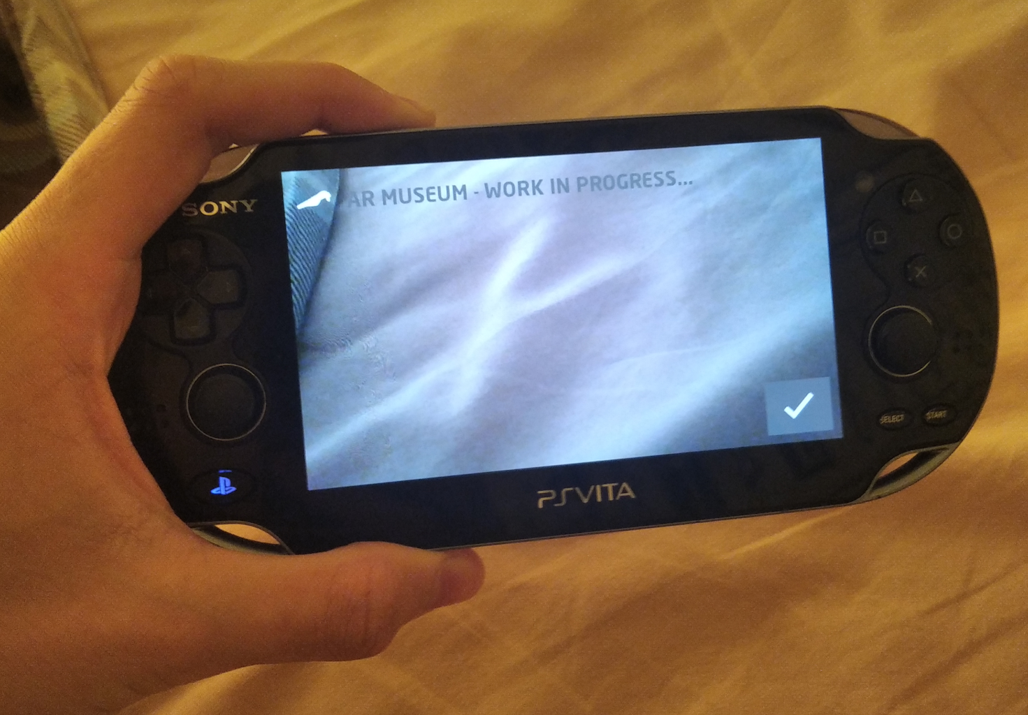 Unfinished AR mode on a retail PS Vita. Photo provided by ThatOneBonk.