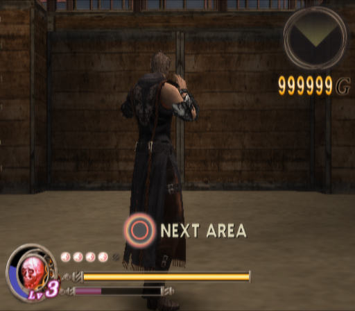 Exit door with the "NEXT AREA" button prompt
