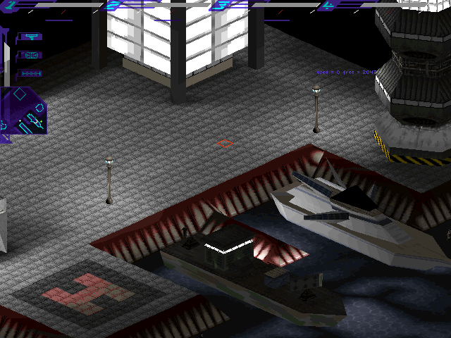 This picture is interesting as it shows the low resolution HUD graphics. However, they are displayed as if the game is using the high res mode assets (because the screen is in that mode), so they are out of place and the health bar of each agent is clearly misaligned with the interface. This bug occasionally happens in the very early demo of the game when loading a level from the command line. The map is also in the wrong position, overlaid over part of the weapon meter and the actual weapon icons. This picture is interesting as it shows the low resolution HUD graphics. However, they are displayed as if the game is using the high res mode assets (because the screen is in that mode), so they are out of place and the health bar of each agent is clearly misaligned with the interface. This bug occasionally happens in the very early demo of the game when loading a level from the command line. The map is also in the wrong position, overlaid over part of the weapon meter and the actual weapon icons.