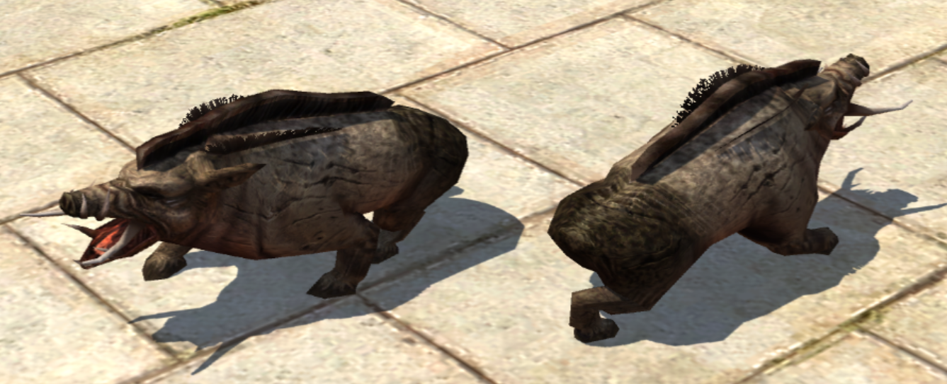 Boar with "B" texture in Editor, later utilized for the prey Boar with "B" texture in Editor, later utilized for the prey