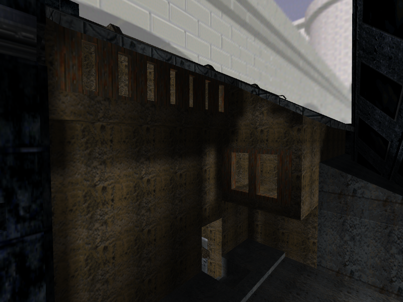 Building above tart of street area. Building above tart of street area.