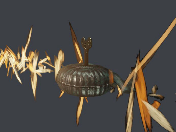 The Goldbrick from the Seven Deadly Sins DLC exploding.