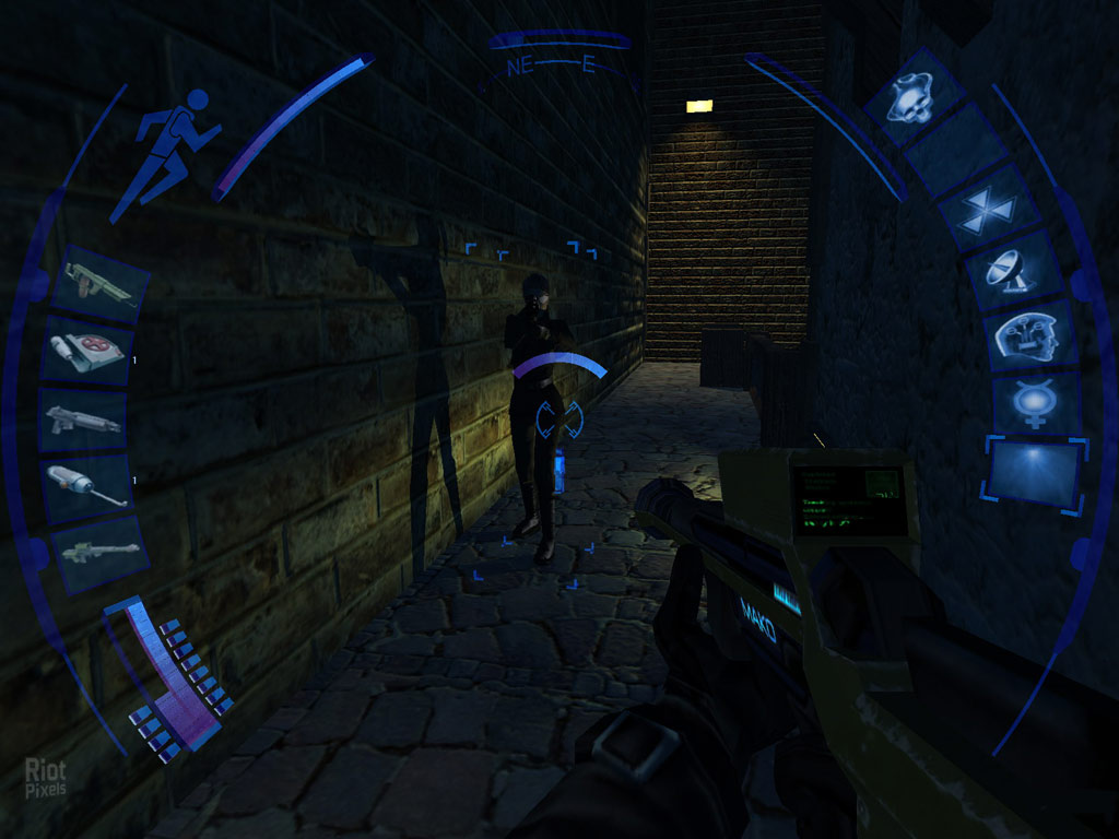 Blue health leech drone, a satellite dish, blue and flipped neural interface icon, and what seems to be Mercury's symbol, possible for regeneration?