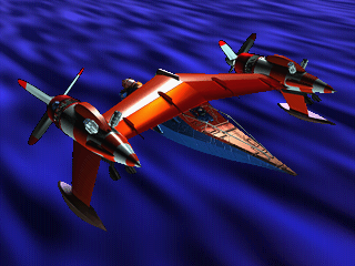 Red plane with propellors, back view. Red plane with propellors, back view.