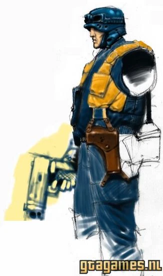 Cops were meant to have a yellowish Kevlar vest just like the S.W.A.T. team. Cops were meant to have a yellowish Kevlar vest just like the S.W.A.T. team.