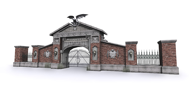 The school's main gate area.