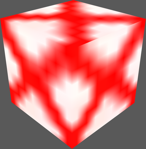 A cube with red crosses.