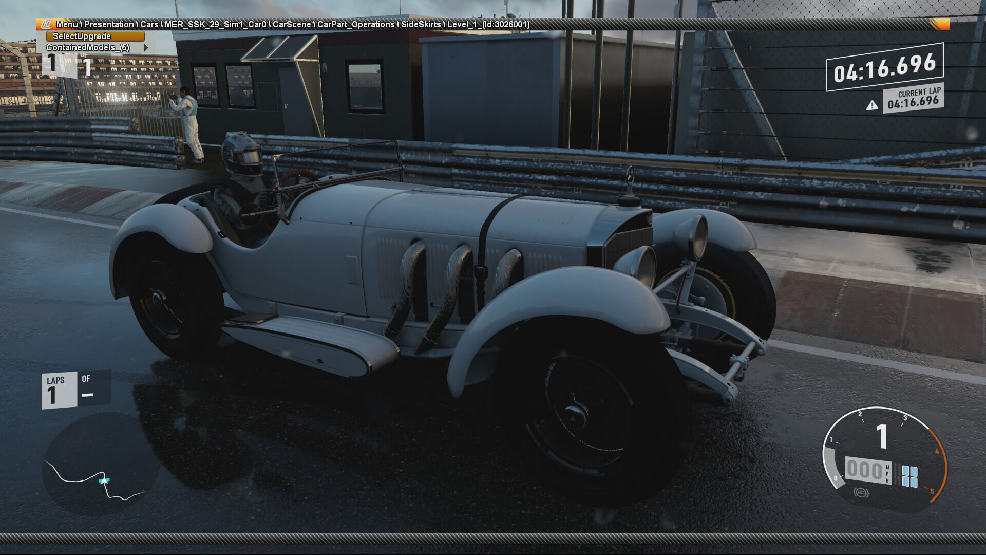 1929 Mercedes-Benz SSK Roadster. Debuted in FH4 on the Car Pass on January 24, 2019. Mercedes 1912 SSK.[sic]I had to do a fair amount of updates on this, including recreating the fenders to the manufacturer's desires. A lot goes into these, from tuning the lights with the glass, optimizing, skinning and weighting the bones for vibration.