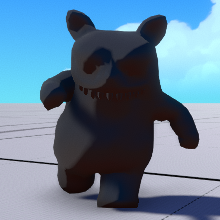 The runner monkey with broken textures.