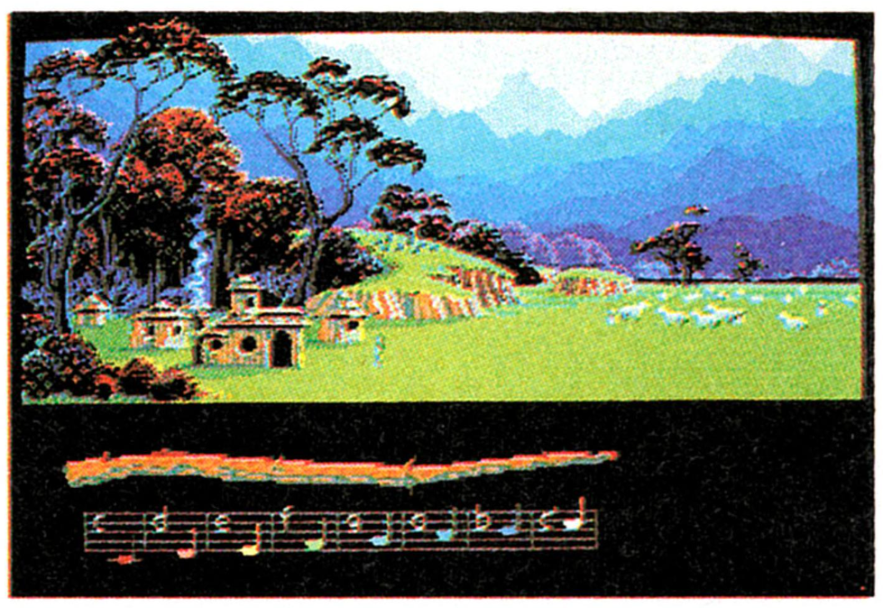 Outside Fleece's hut. The smoke from her chimney is sited properly here, but in the final game it comes out from the top of her hut due to a bug.